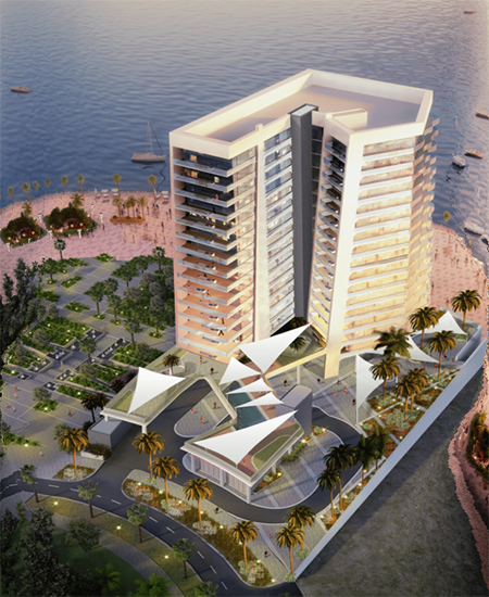 17 storey building of Al Raha Beach Tower by emirates properties