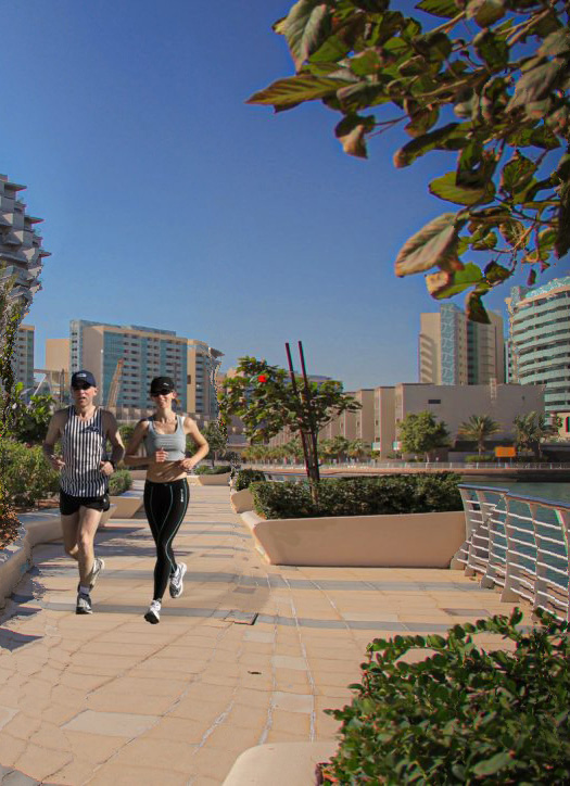 jogging track al raha beach tower by emirates properties