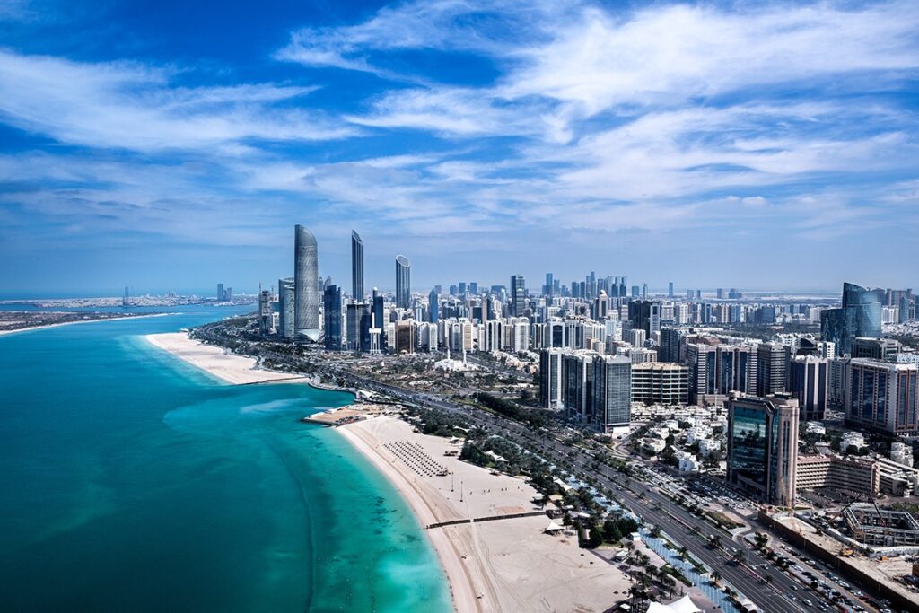 abu dhabi coastal aerial view by emirates properties